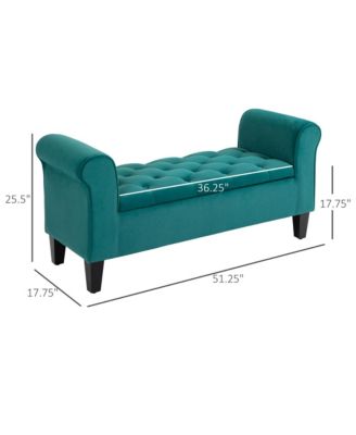 Button-Tufted Storage Ottoman Bed Bench,