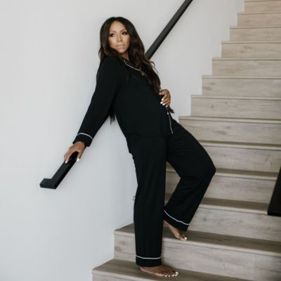 Women's Long Sleeve Stretch-Knit Viscose from Bamboo Pajama Set