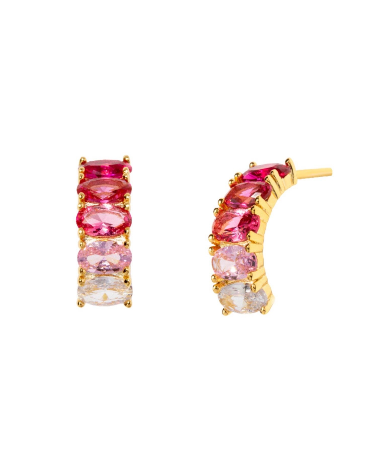 Women's Gradient Crystal Stud Earrings - Pink