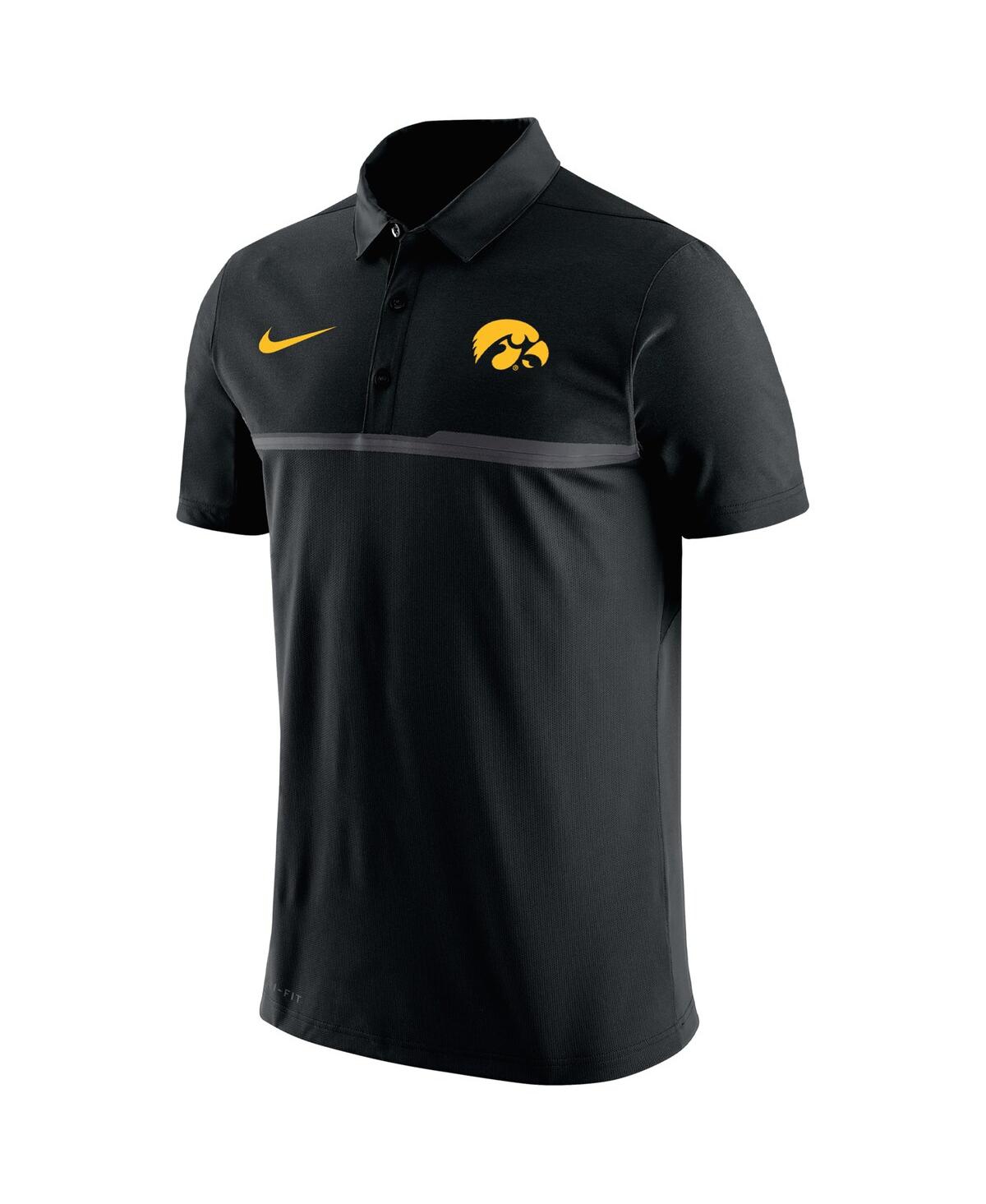 Shop Nike Men's  Black Iowa Hawkeyes Coaches Performance Polo Shirt