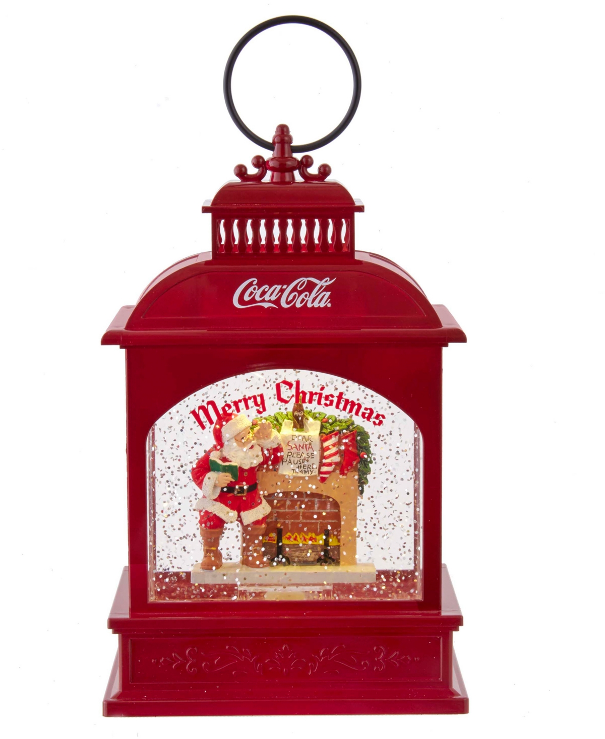 Kurt Adler 9" Battery-operated Led Coke Santa Lantern In Multi
