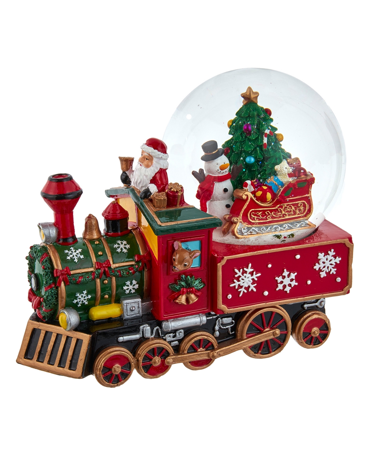 Kurt Adler 120mm Musical Santa Driving Train Water Globe In Multicolored