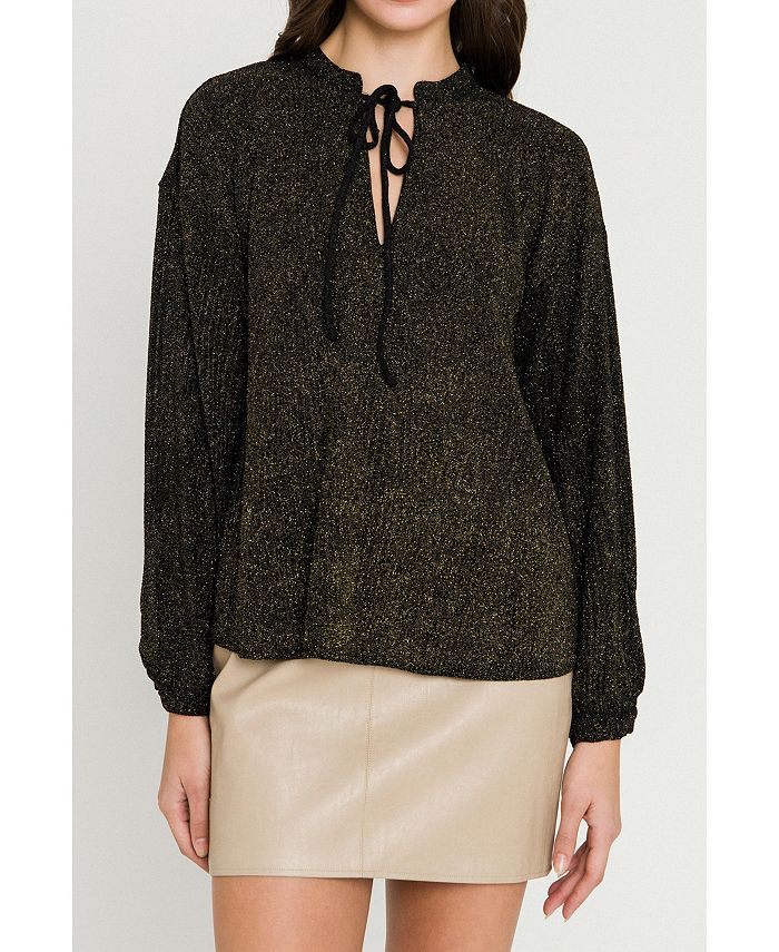 endless rose Women's Metallic Knit Top Macy's