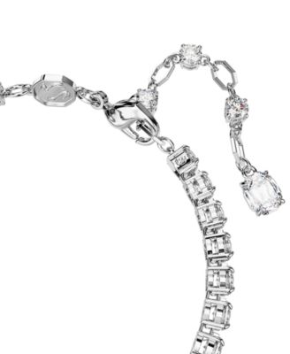 Swarovski Rhodium-Plated Mixed Crystal Tennis Bracelet