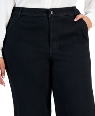 Plus Size Wide-Leg High-Rise Jeans, Exclusively Macy's