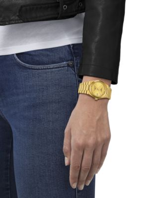 Women's Swiss Automatic PRX Powermatic 80 Gold PVD Stainless Steel Bracelet Watch 35mm