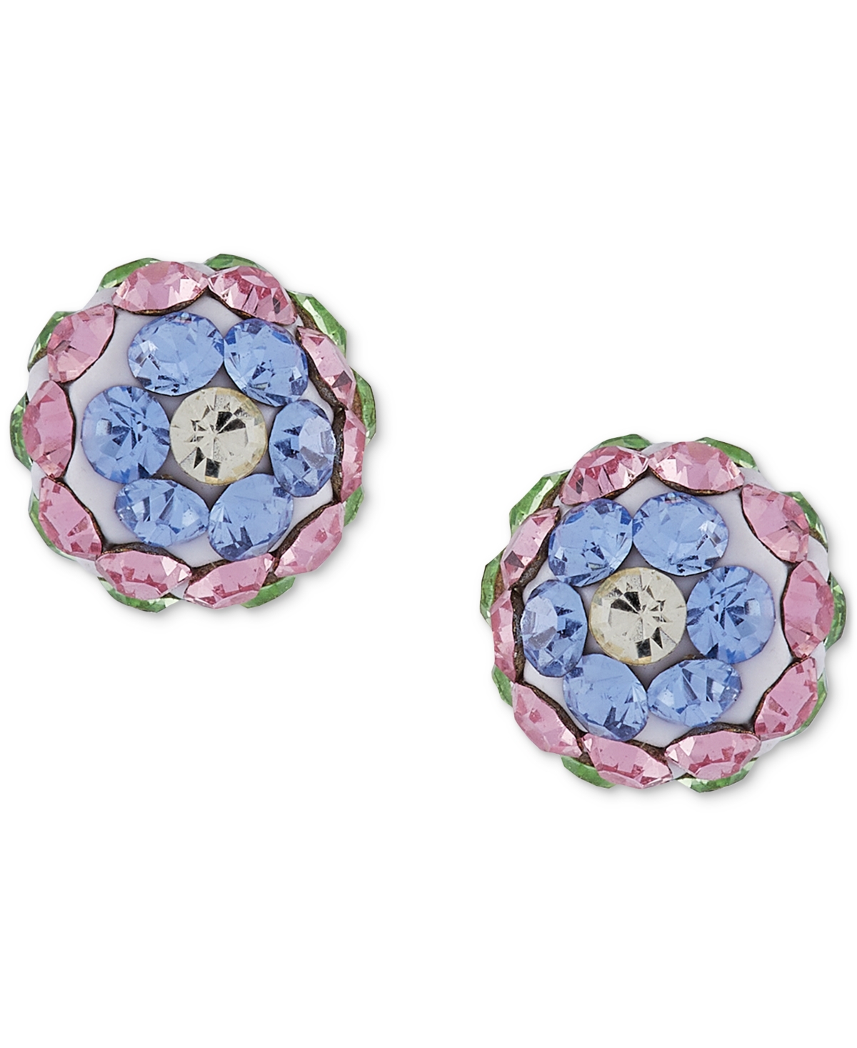 Children's 2-Pc Setcolor Crystal Reversible Stud & Dangle Hoop Earrings in 14k Gold-Plated Sterling Silver