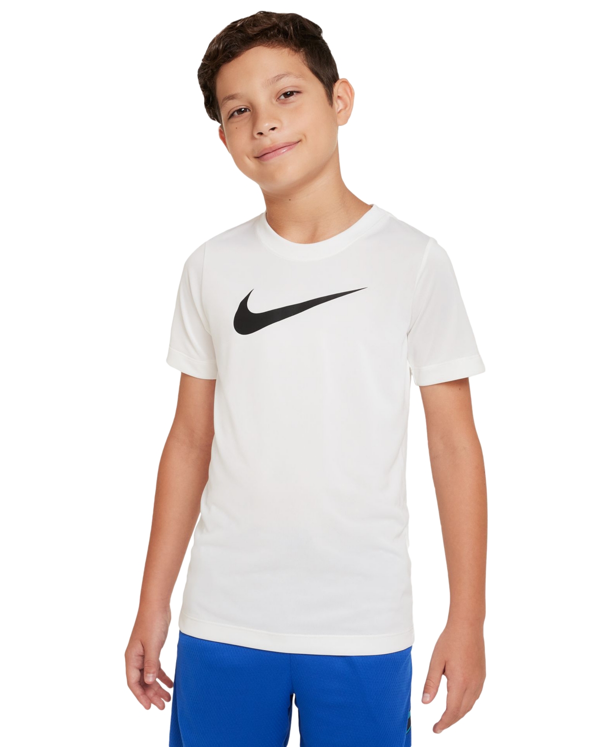 Shop Nike Big Boys Dri-fit Legend Graphic T-shirt In White