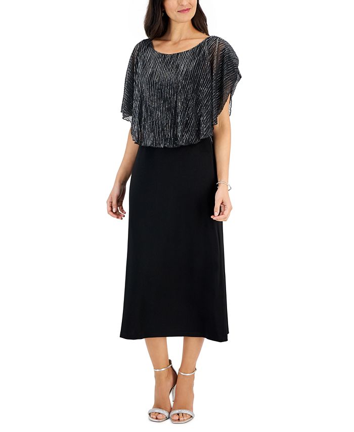 Cape overlay midi dress shop