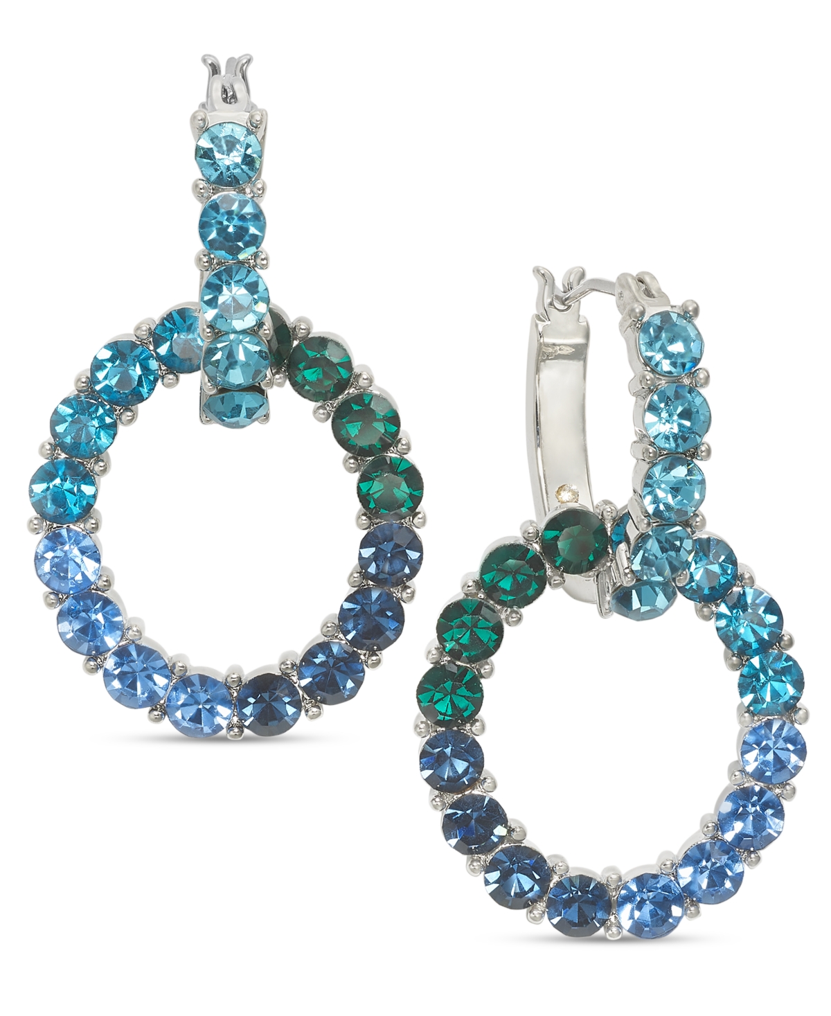 On 34th Stone Circle Drop Earrings, Created For Macy's In Blue