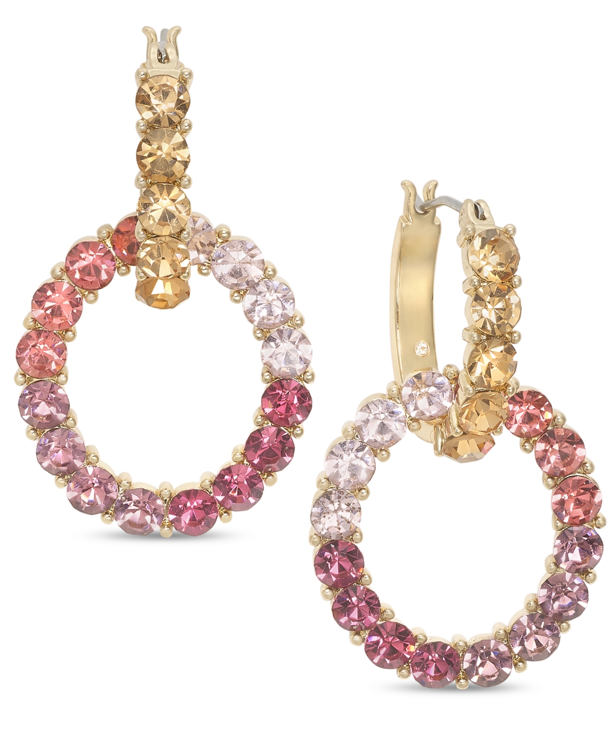 On 34th Stone Circle Drop Earrings, Created For Macy's In Pink