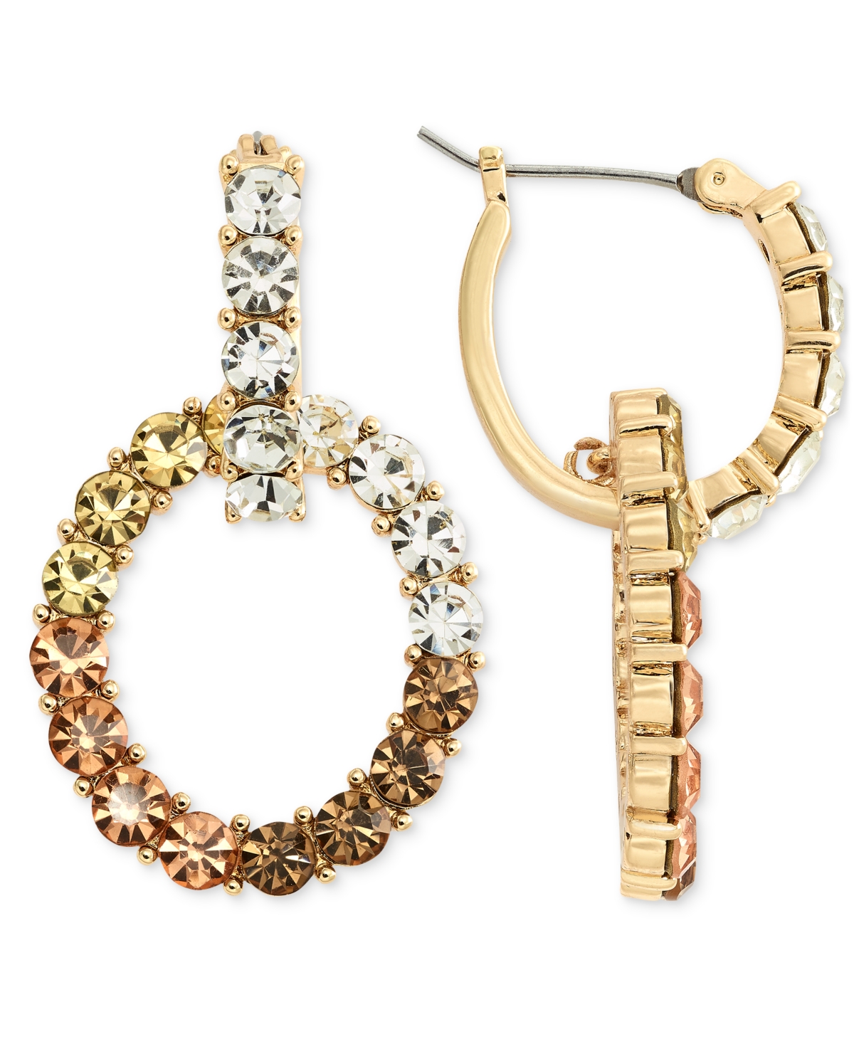 On 34th Stone Circle Drop Earrings, Created For Macy's In Neutral