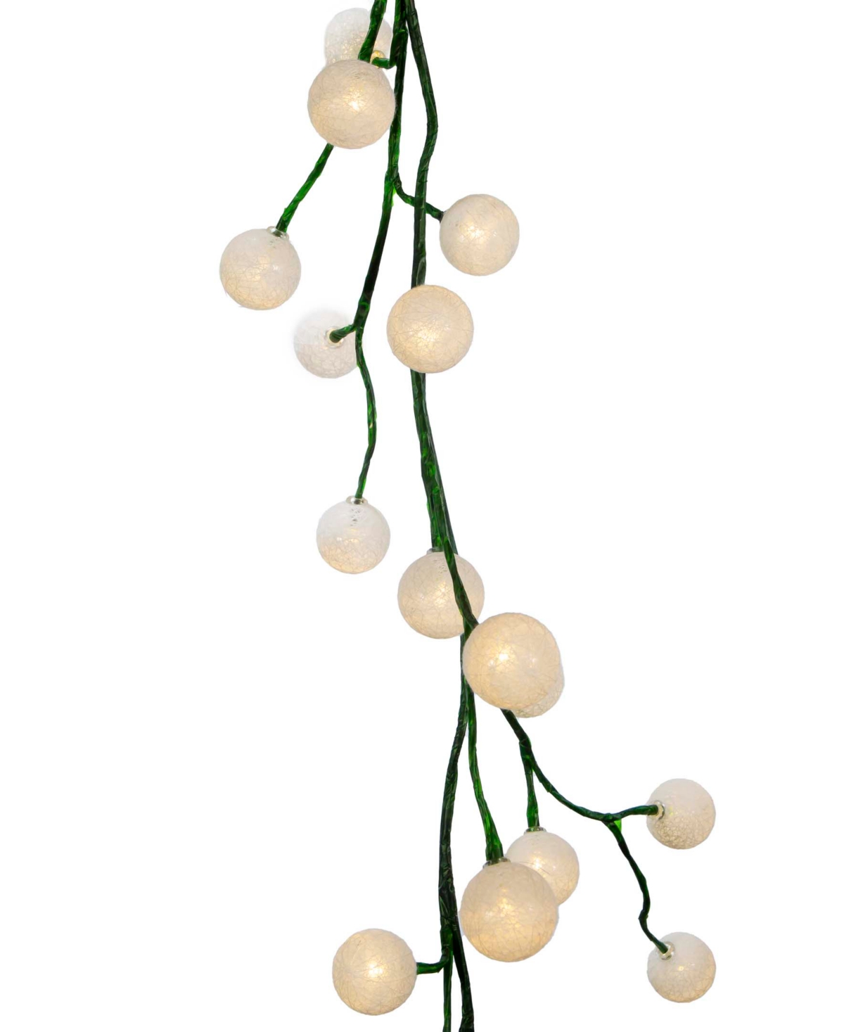Shop Kurt Adler 6' Garland With 48 Warm Led Lights And Ball In Green