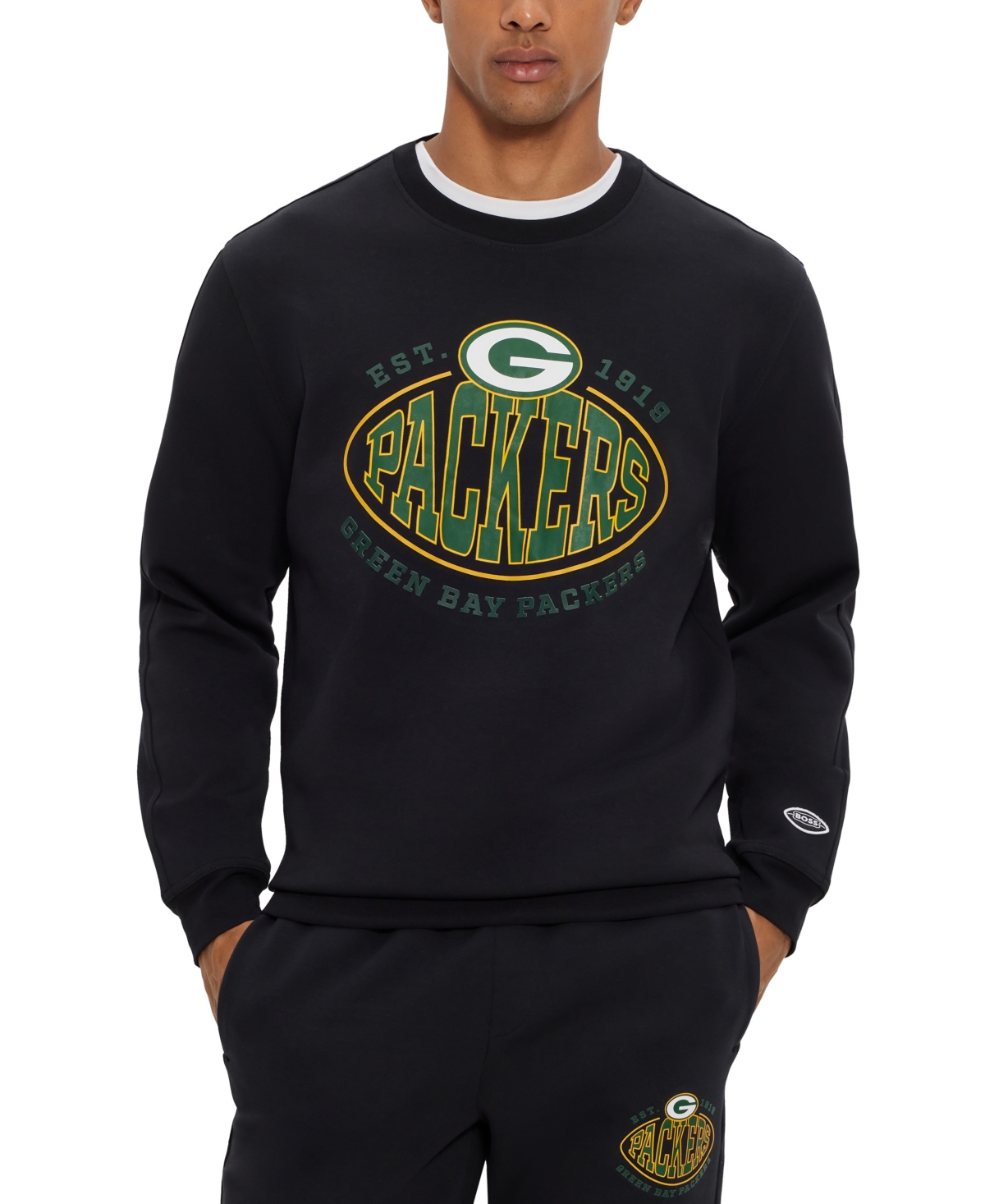 Hugo Boss Boss By  Men's Boss X Green Bay Packers Nfl Sweatshirt In Charcoal