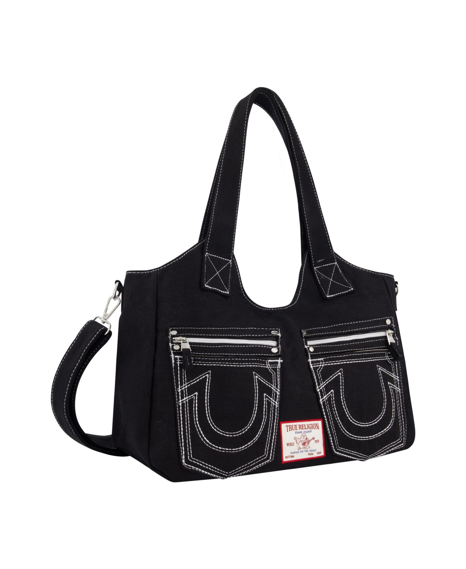 Horseshoe Stitch BLACK Satchel Bag