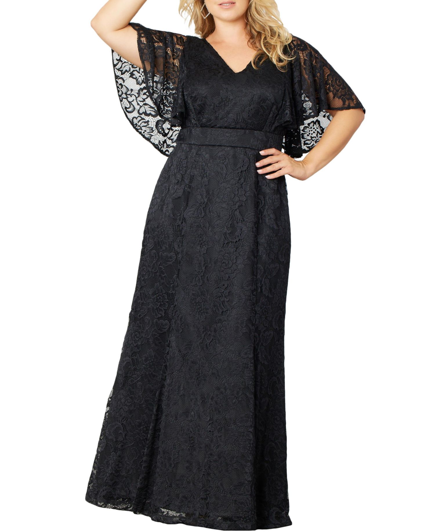 Plus Size Duchess Lace Evening Gown