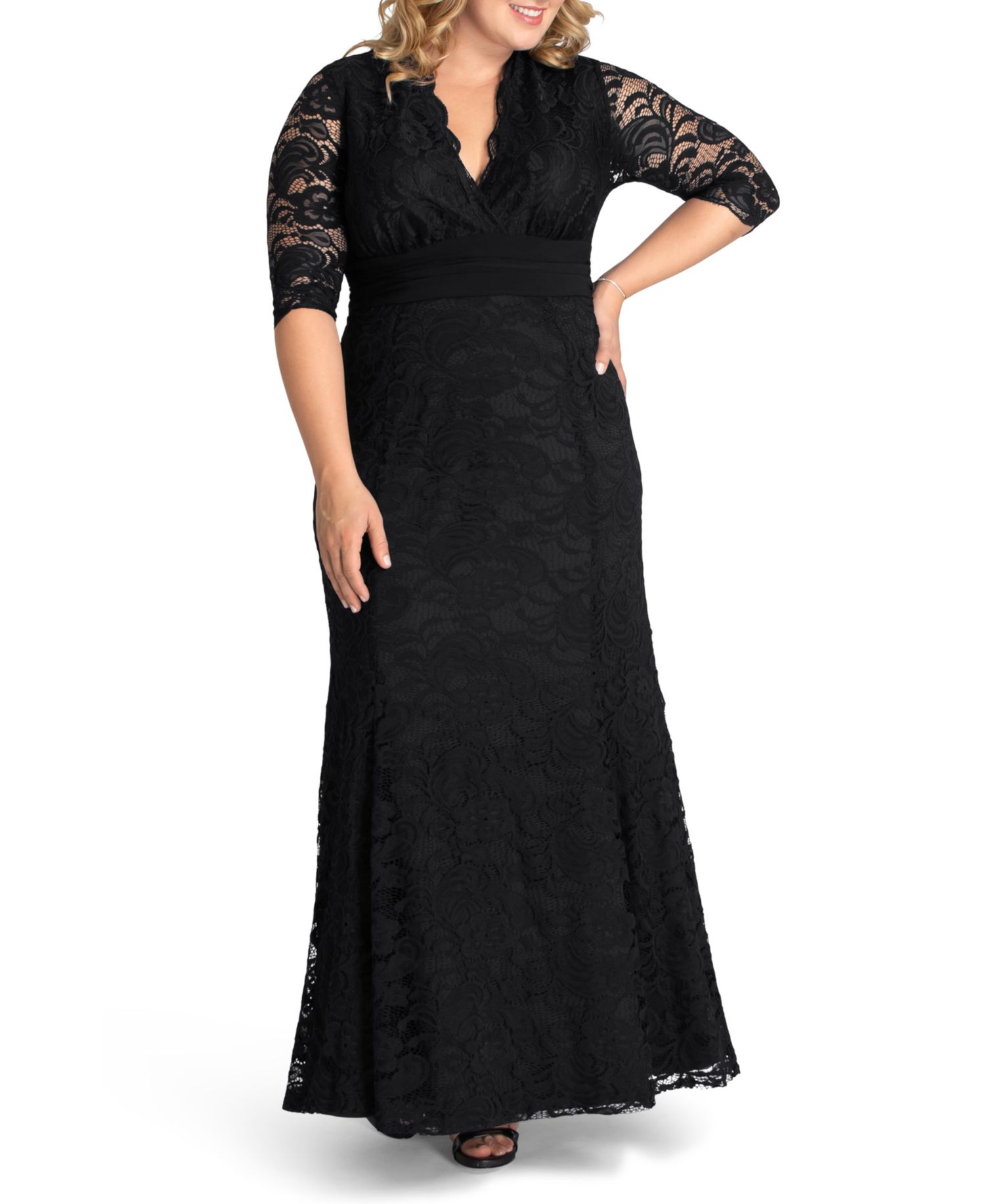 Plus Size Screen Siren Lace Evening Gown