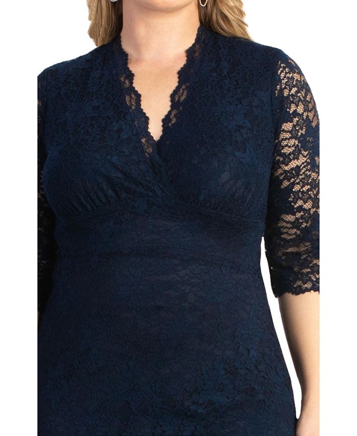 Kiyonna Womens Plus Size Scalloped Boudoir Lace Cocktail Dress Macys 6966