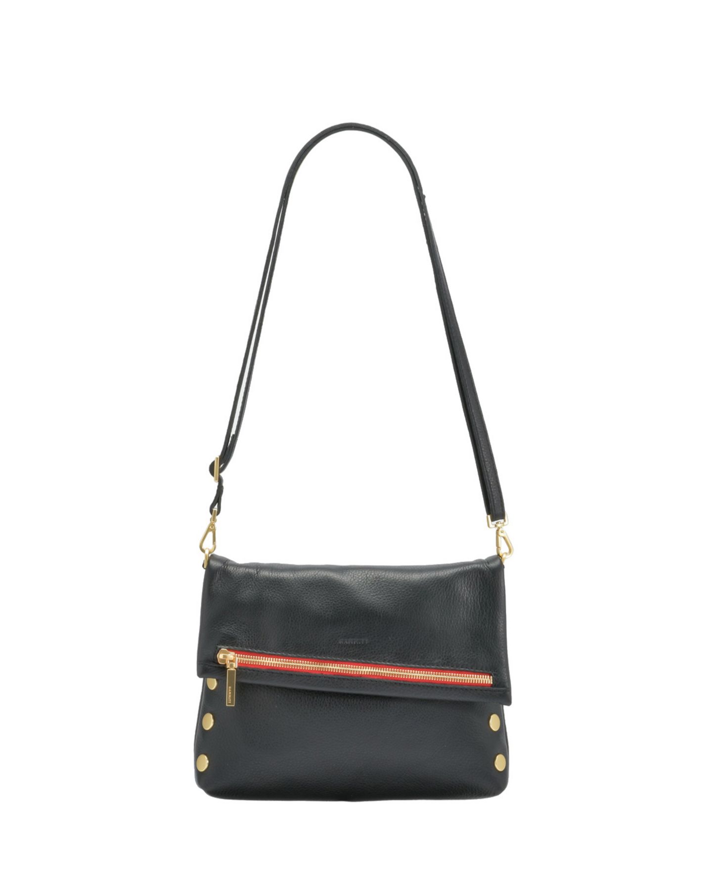 Женская сумка Hammitt VIP Small Leather Crossbody, цвет: Чёрный золотой красный — фото 2