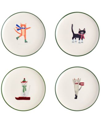 Tabletops Unlimited - Furry Cats Appetizer Plates, Set of 4