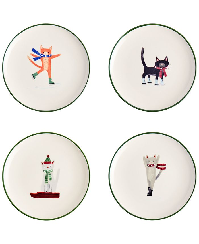 Tabletops Unlimited Furry Cats Appetizer Plates, Set of 4 Macy's