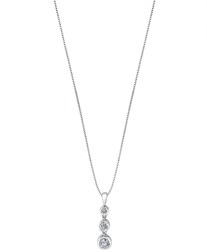 Sirena Energy Diamond Three-Stone Pendant Necklace (1/4 ct. t.w.) in ...