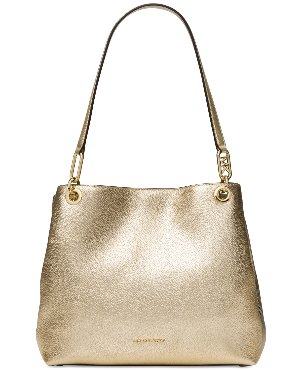 Michael Kors Michael  Kensington Large Leather Tote In Pale Gold