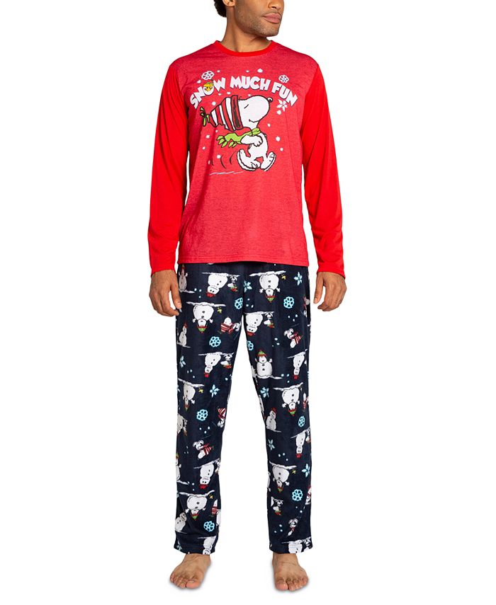 Briefly Stated Matching Men\'s Peanuts Pants Set Macy\'s and Top Pajama - Long-Sleeve