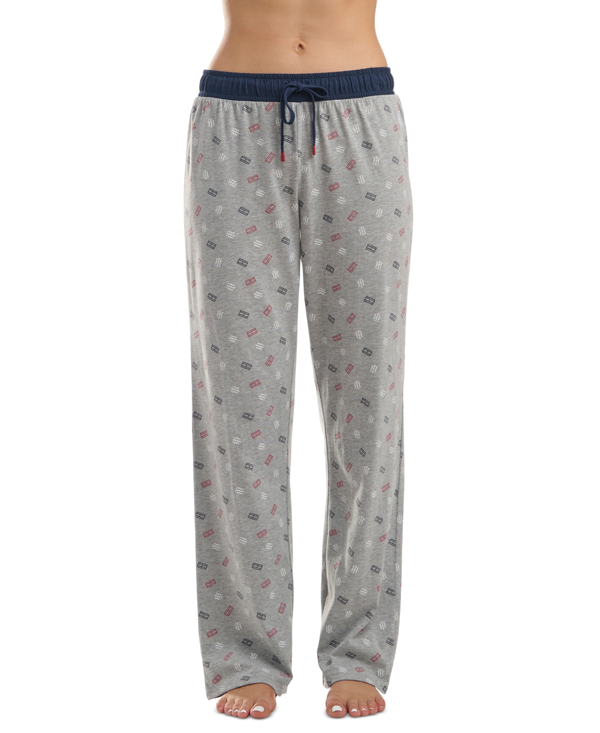 Tommy Hilfiger Women's Knit Drawstring-waist Pajama Pants In Th Glyph And Skeleton Flags