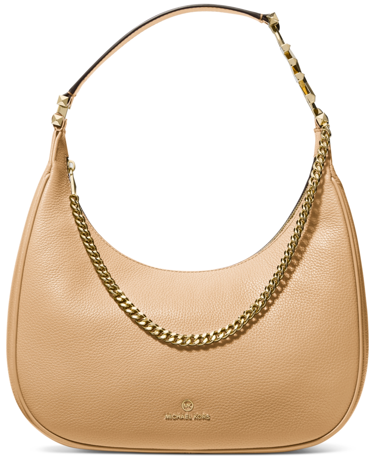 Michael Kors Michael  Piper Large Leather Hobo Shoulder Bag In Camel