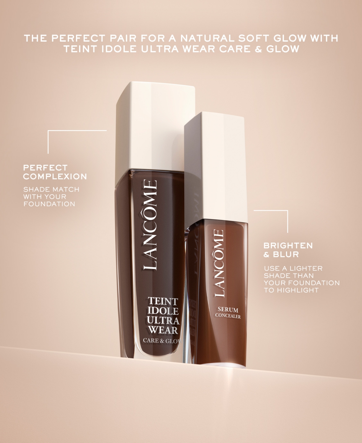 Lancome Teint Idole Ultra Wear Care & Glow Serum Concealer - 305N light with neutral pinky peach unde