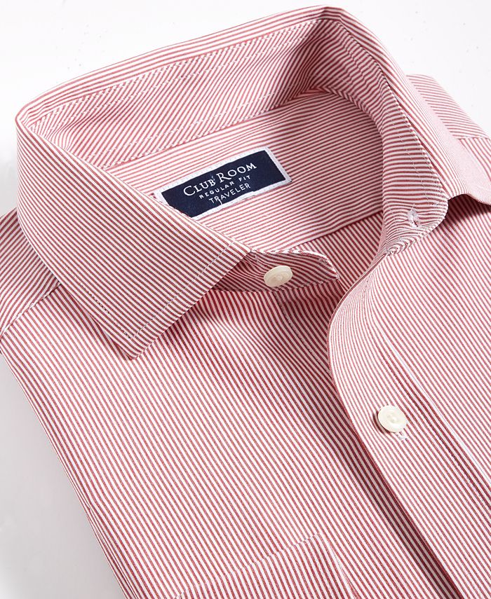 Club Room Mens Classic Regular Fit Stripe Dress Shirt Blue Size 34 35 main image 0