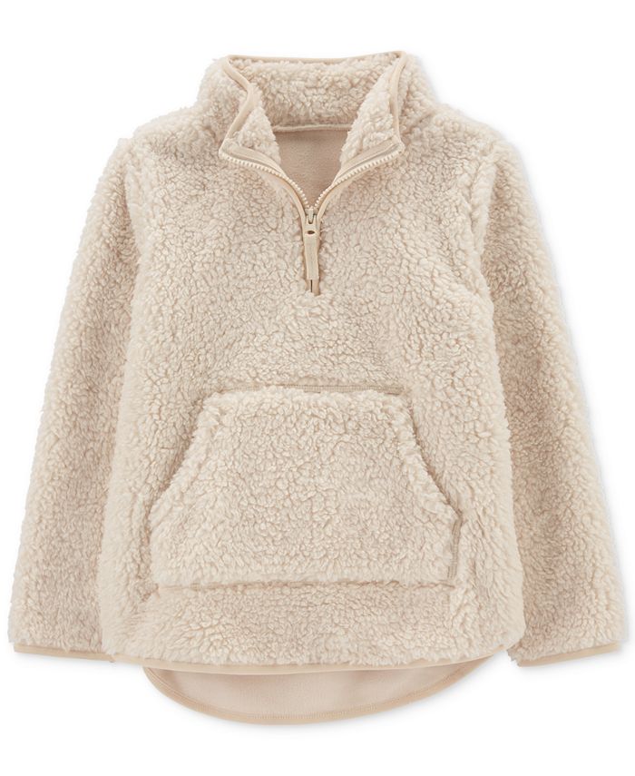 Carter's Big Girls Faux-Sherpa-Fleece Pullover Sweater - Macy's