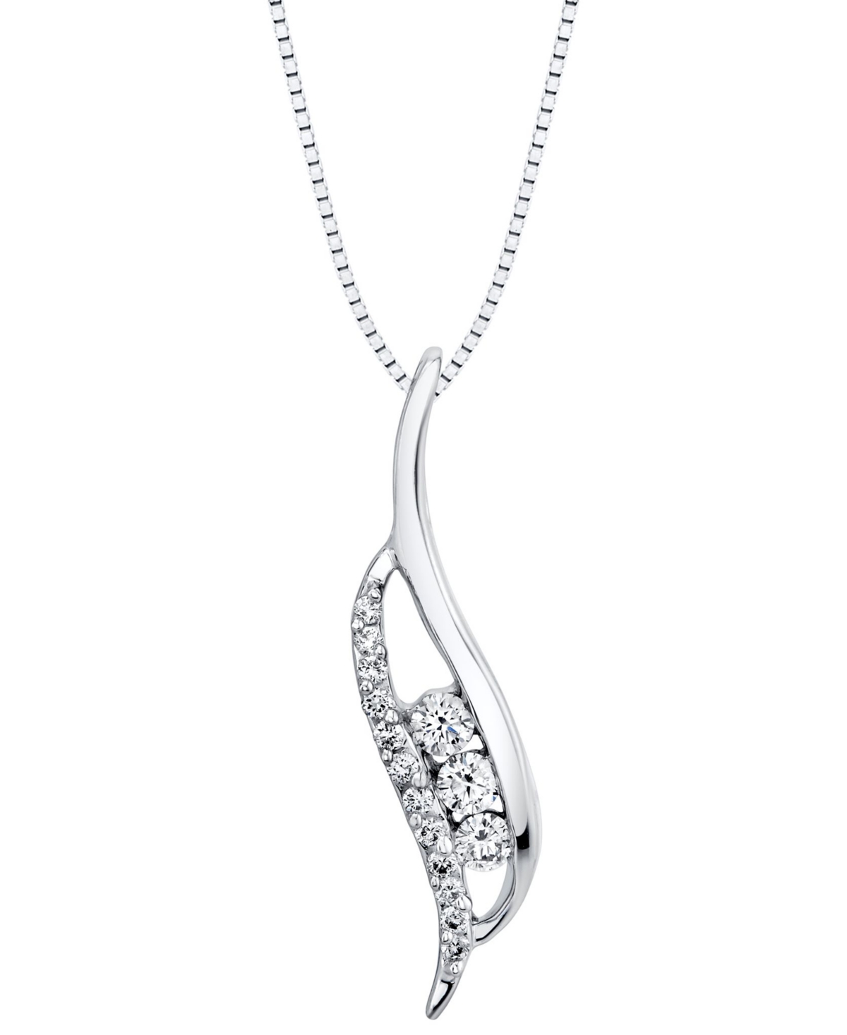 Diamond Pendant Necklace (1/5 ct. t.w.) in 14k White Gold - White Gold