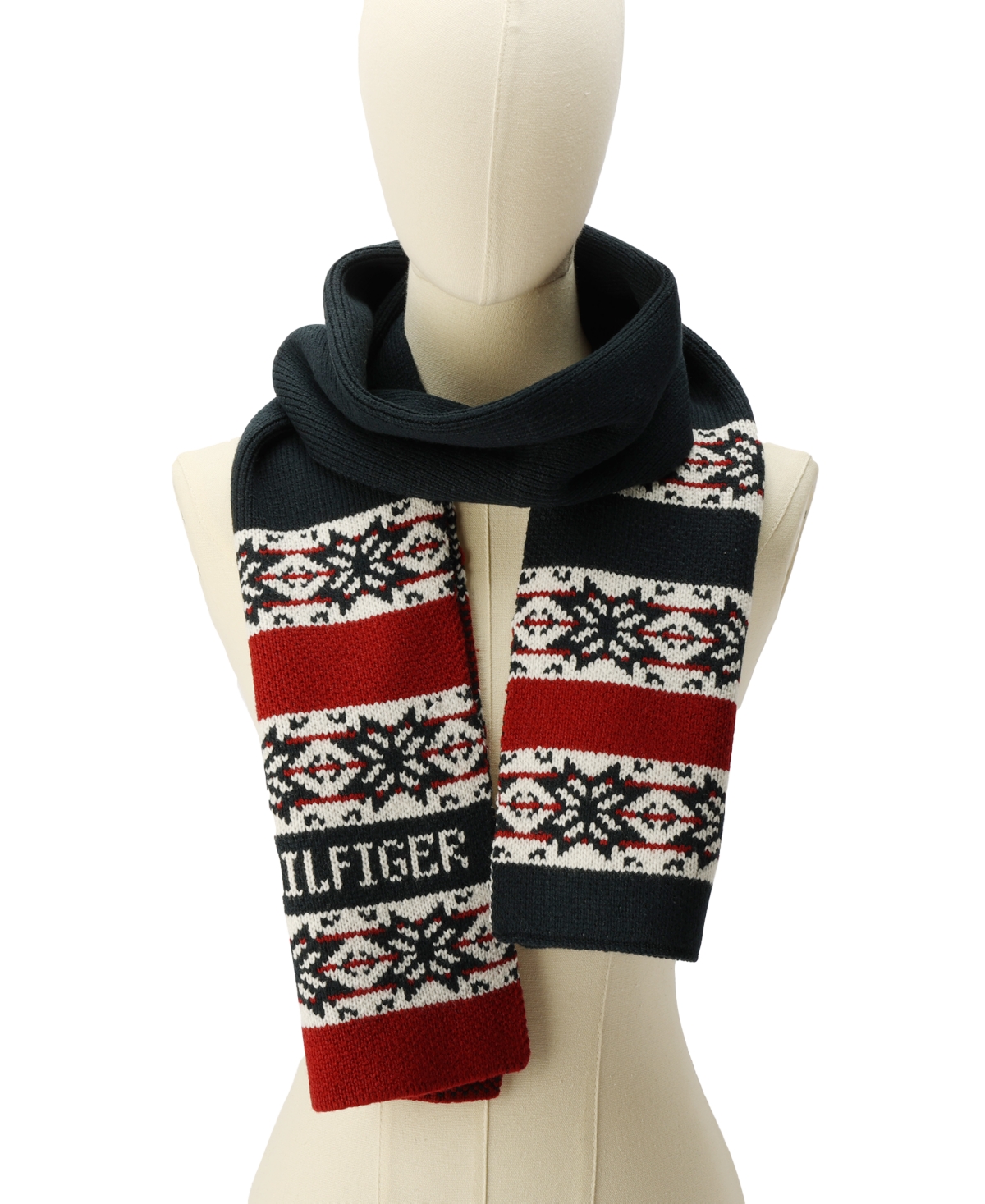 Tommy Hilfiger Men's Snowflake Fair Isle Scarf In Desert Sky