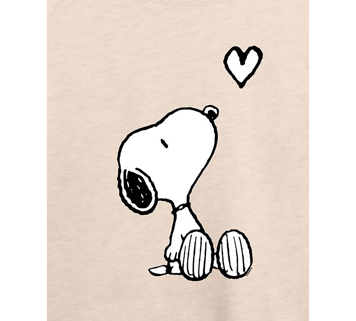 Hybrid Apparel Trendy Plus Size Snoopy Long Sleeve Graphic Pullover Top - Khaki
