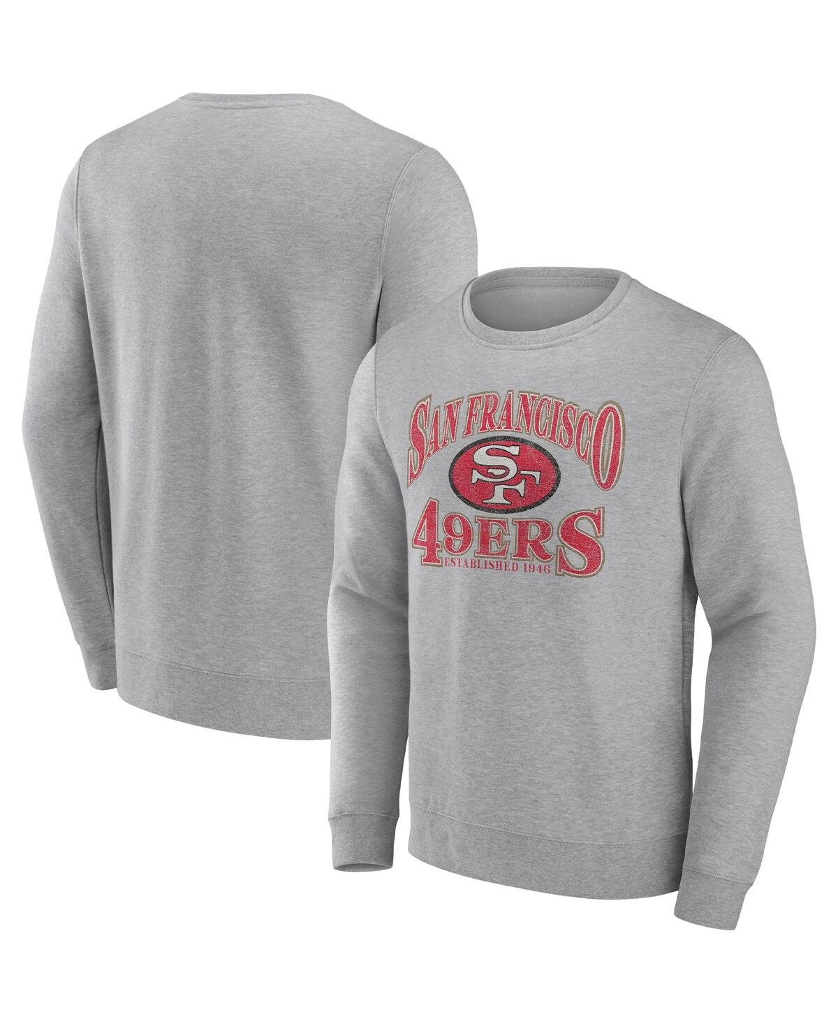 Fanatics Men's  Heathered Charcoal San Francisco 49ers Playability Pullover Sweatshirt