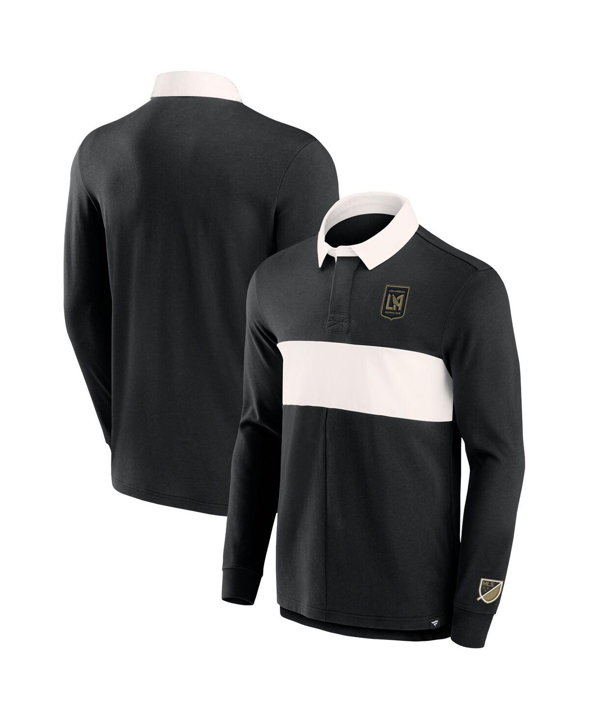 Shop Fanatics Men's  Black Lafc Penalty Kick Long Sleeve Polo Shirt