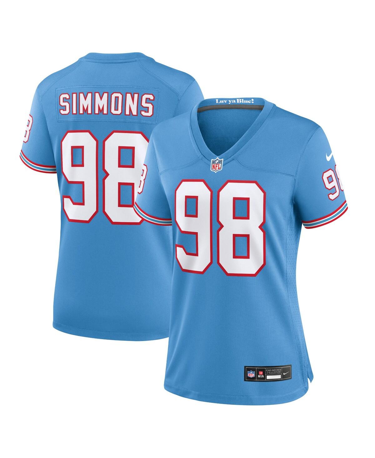 Women's Nike Jeffery SimmonsTennessee Titans Oilers Throwback Alternate Game Player Jersey - Light Blue