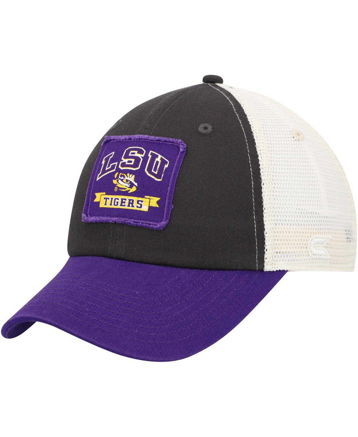 Colosseum Men's  Charcoal Lsu Tigers Objection Snapback Hat