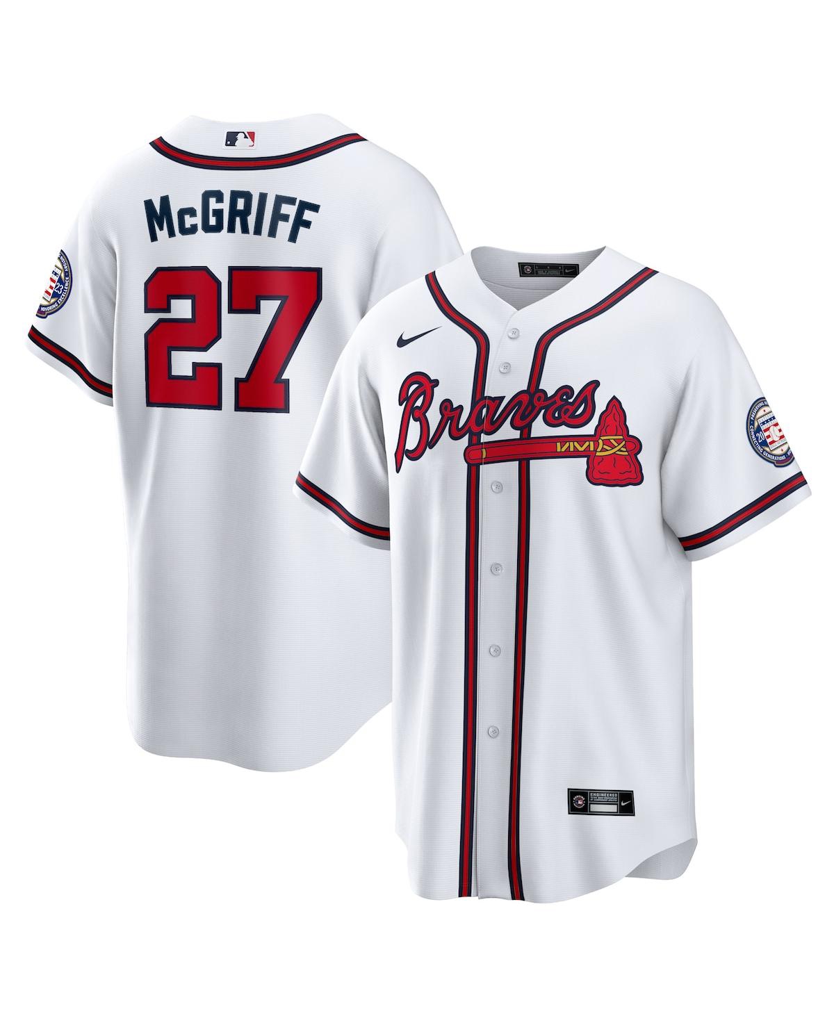 Men's Nike Fred McGriffAtlanta Braves 2023 Hall of Fame Patch Inline Replica Jersey - White