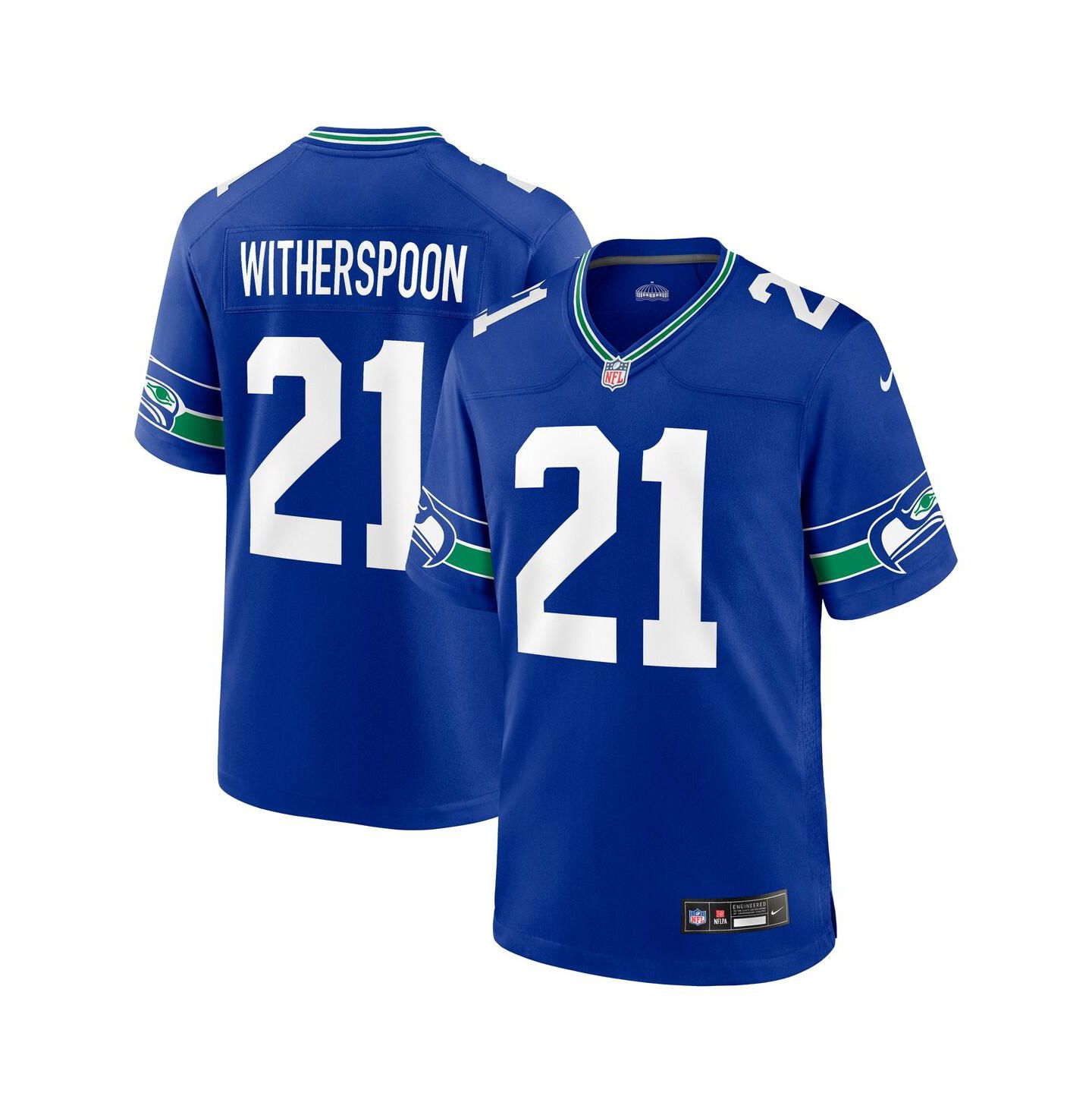 Мужское джерси Nike Devon Witherspoon Seattle Seahawks 2023 NFL Draft First Round Pick, цвет: Королевский синий — фото 1