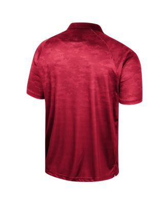 Men's Cardinal Arkansas Razorbacks Honeycomb Raglan Polo Shirt