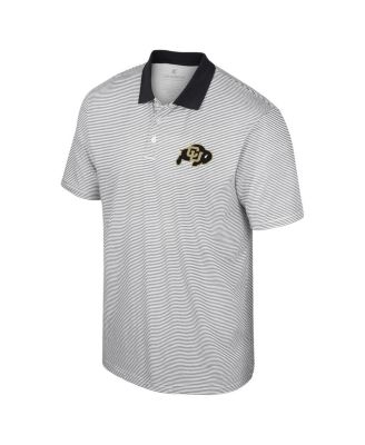Men's White, Black UCF Knights Print Stripe Polo Shirt