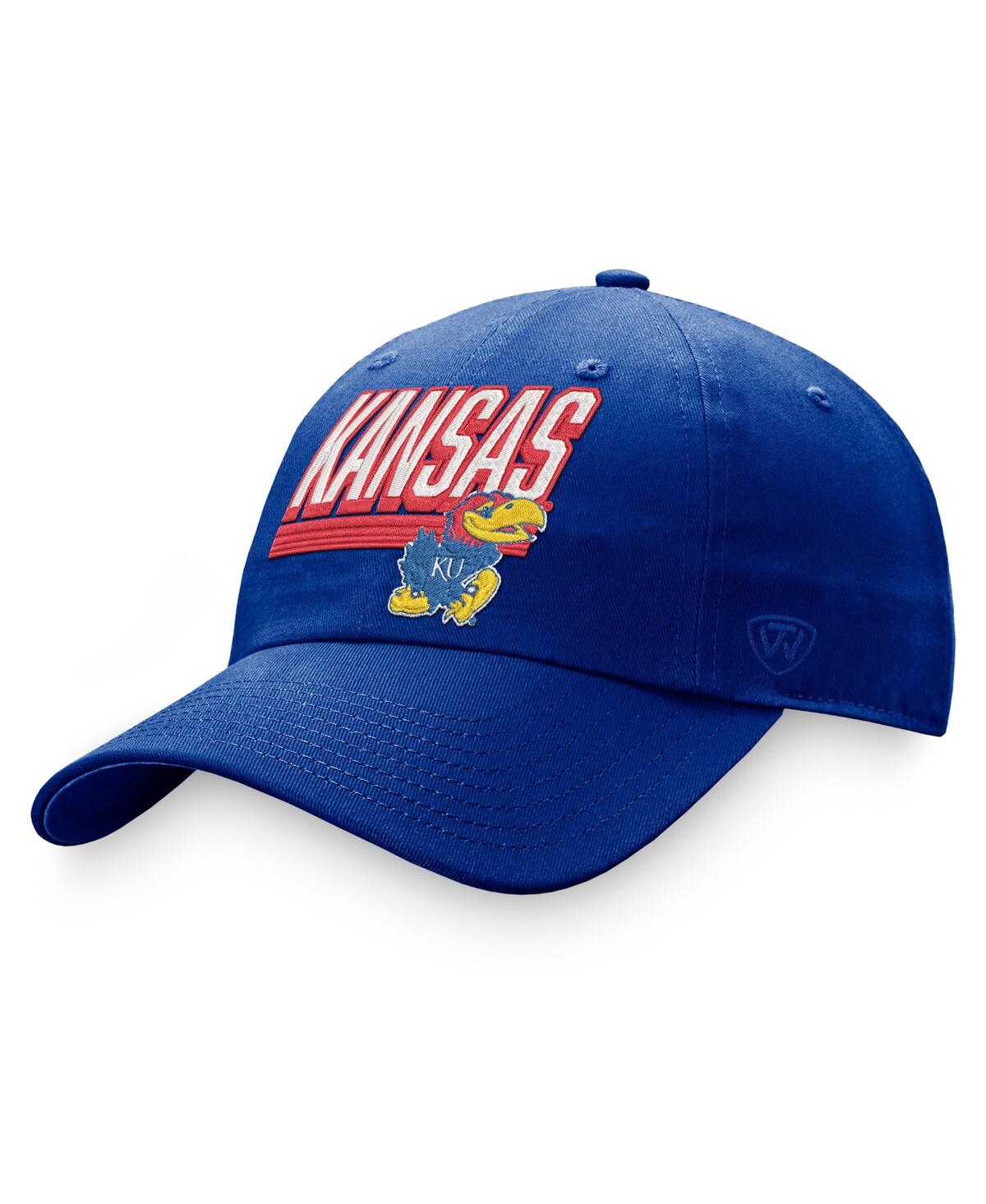 Men's Top of the World Royal Kansas Jayhawks Slice Adjustable Hat - Royal