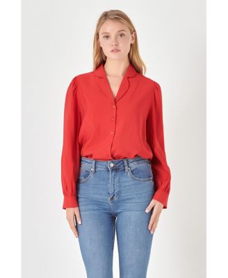 Women's Scallop Collared Dress Shirt