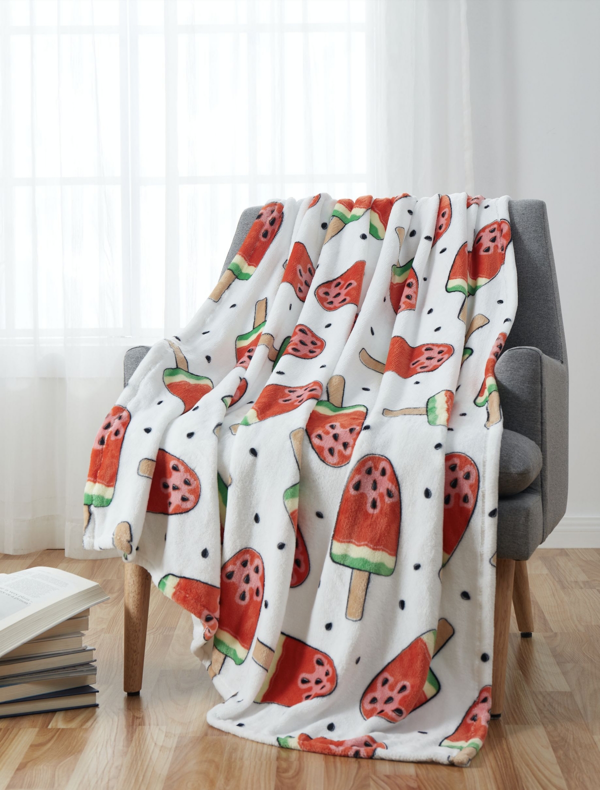 Kate Aurora Watermelon Popsicles Ultra Soft & Plush Oversized Throw Blanket - 50 in. W 70 in. L - 0