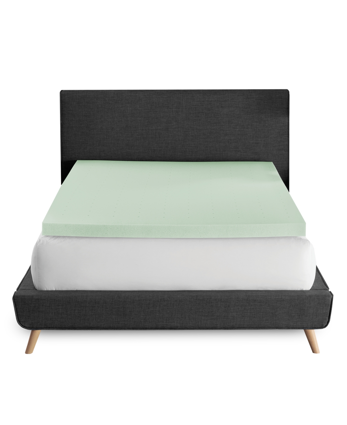 Prosleep 3 Green Tea Infused Memory Foam Mattress Topper Collection In Green