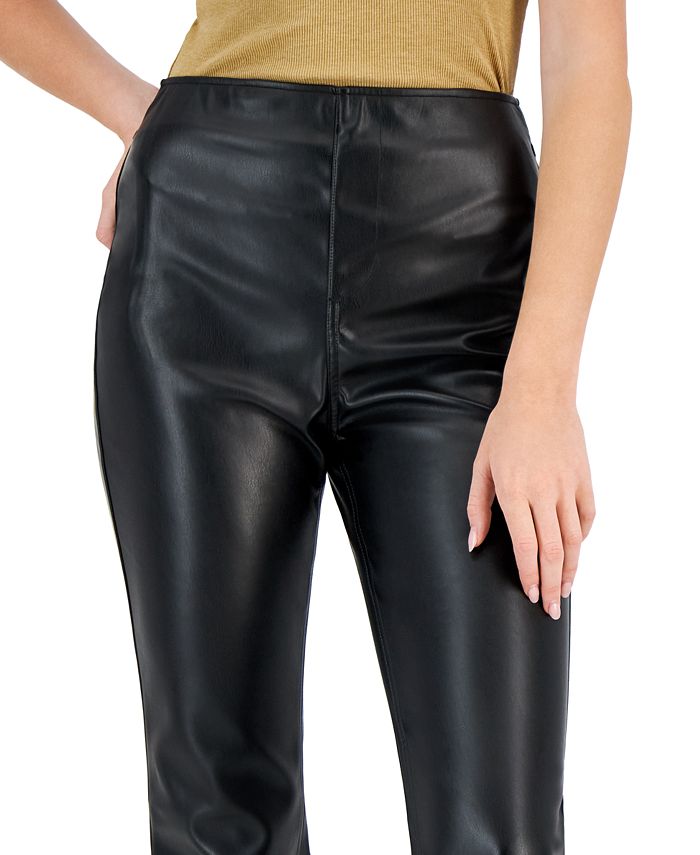 Tinseltown Juniors' Faux Leather High-Rise Pull-On Pants - Macy's