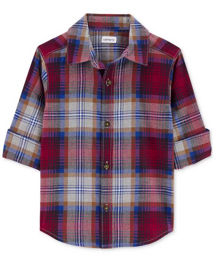 Carter's Toddler Boys Plaid Twill ButtonFront Cotton Shirt Macy's